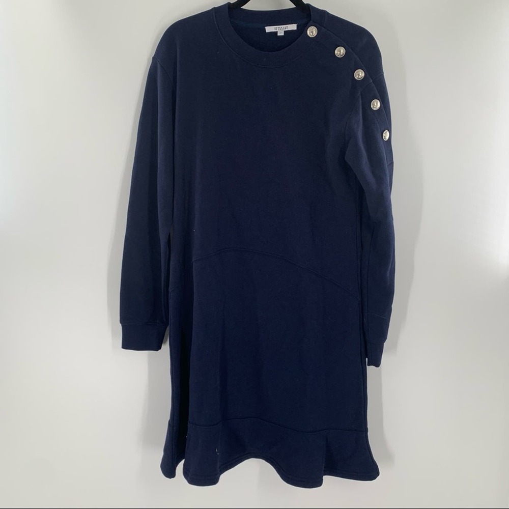 DEREK LAM 10 CROSBY Crew Neck Mini Dress Buttons Sweater Women’ Size S/P